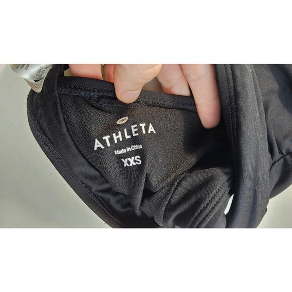 Athleta XXS padded shirrendipity black basic halter EUC stretch basic bikini - Picture 4 of 5